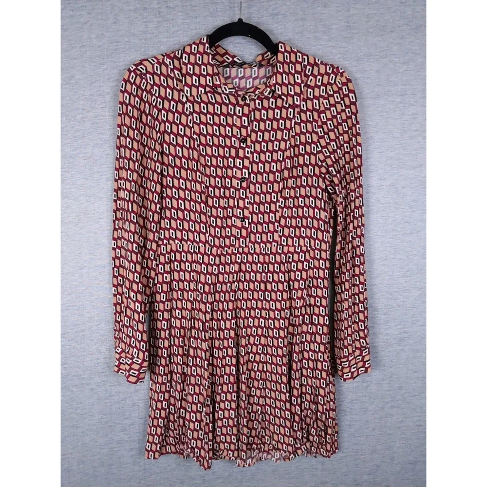 2x 👯‍♀️Host Pick⚡️Zara Geometric Print Dress with Bow Tie - Picture 4 of 11